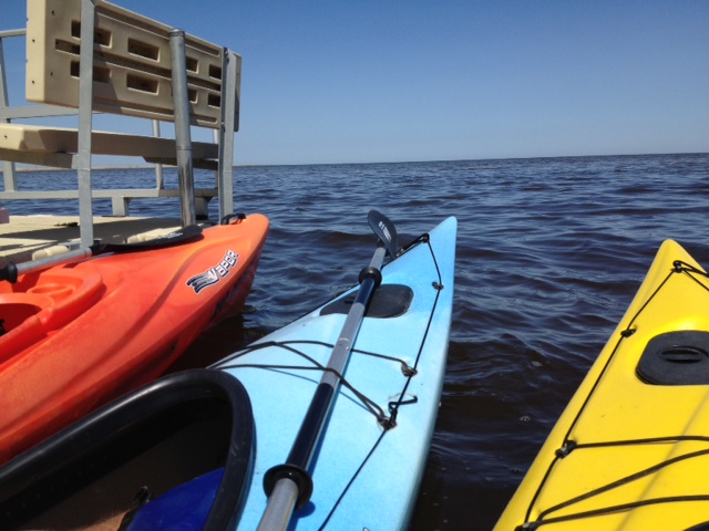 boat fish Kayaks at the dock